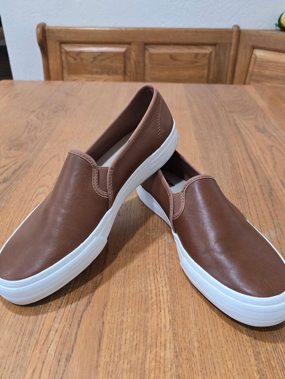 Keds Slip-On Double Decker Shoes in Cognac-Size 10